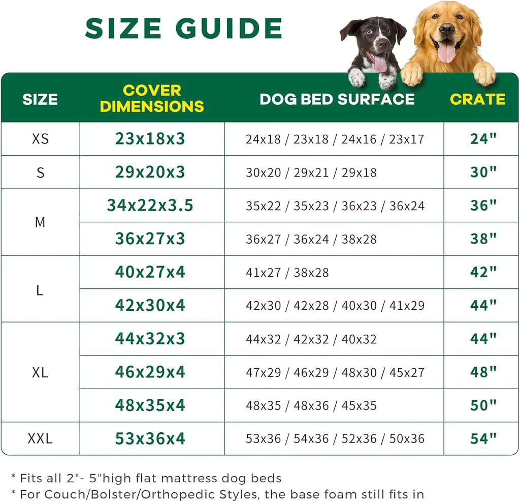 PAWFINITY Small Waterproof Dog Bed Cover Replacement Washable with Zipper