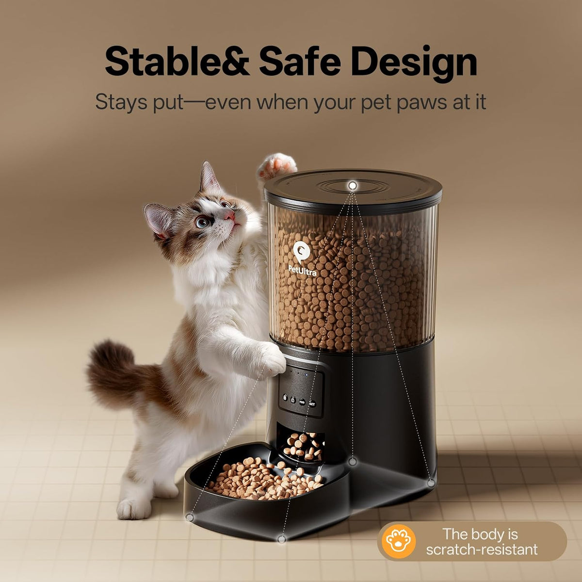 PETULTRA Automatic Cat Feeder 5Ghz WiFi APP Control Cat Food Dispenser