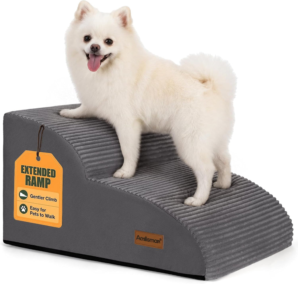 Aodisman 2-Step Dog Stairs for Small Dogs, 11.8" H Pet Stairs for Couch