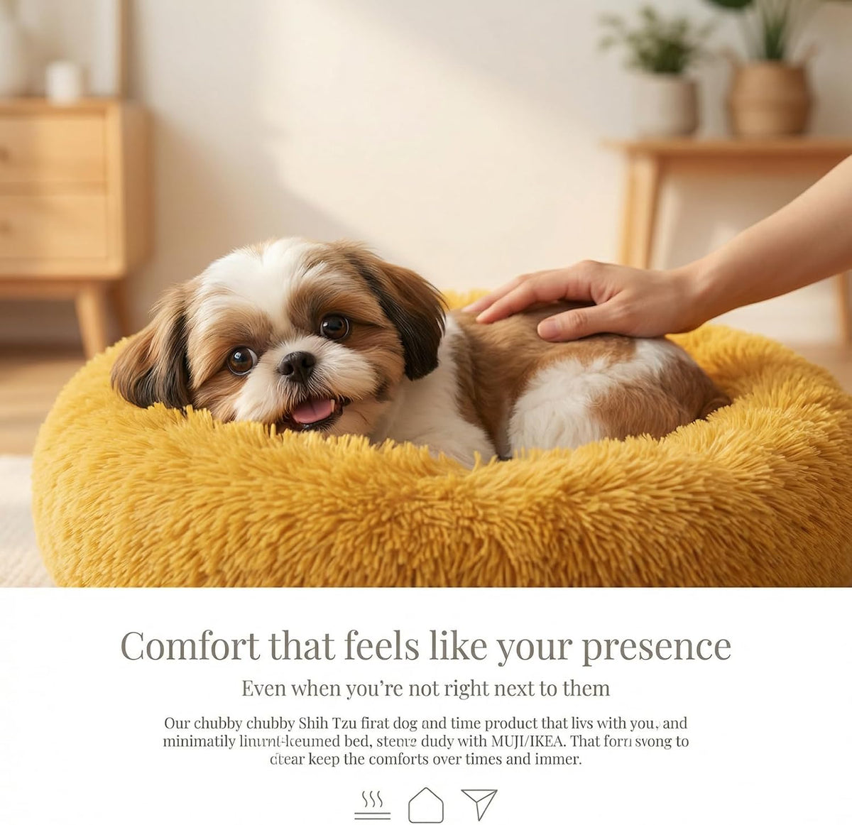 nononfish Cozy Dog Bed for Small Dogs,Plush Calming Pet Bed