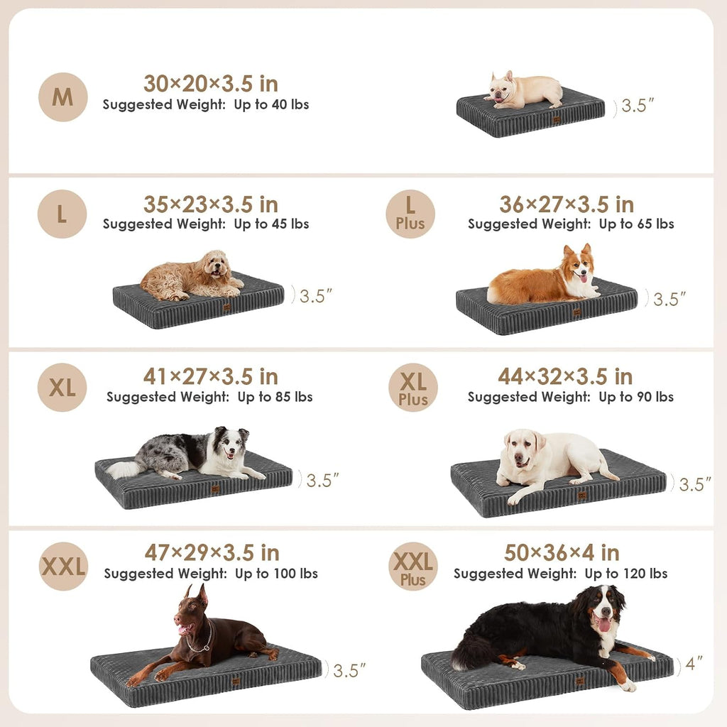 EHEYCIGA Orthopedic XL Dog Beds Large Sized Dog, 44"x32" Washable Pet Bed