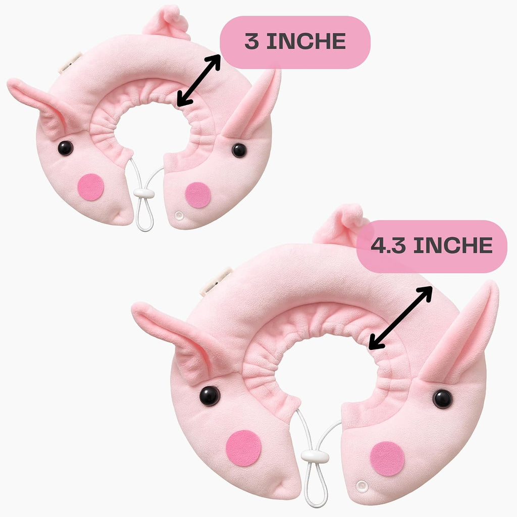 Adjustable Comfy Flower Style Elizabeth Collar for Cats Puppies Soft Recovery Cone Pet Protective Neck Collar (Pink Pig (Open Ring), Medium)