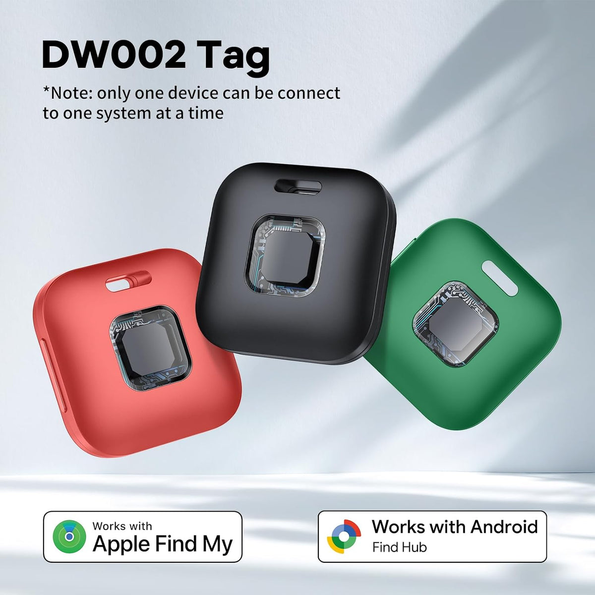 Hoxe Air Tracker Tags-3 Pack for iOS & Android, Smart Tag for Key, Bag, Pet