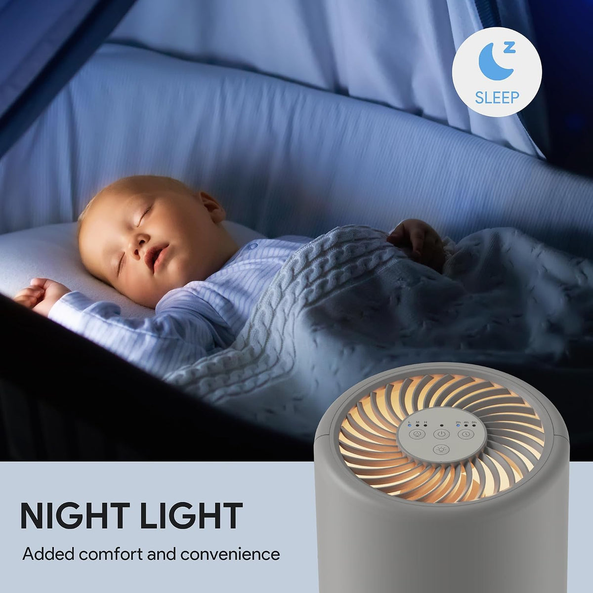 Air Purifiers for Bedroom, FULMINARE H13 True HEPA Filter (Gray 2 Pack)