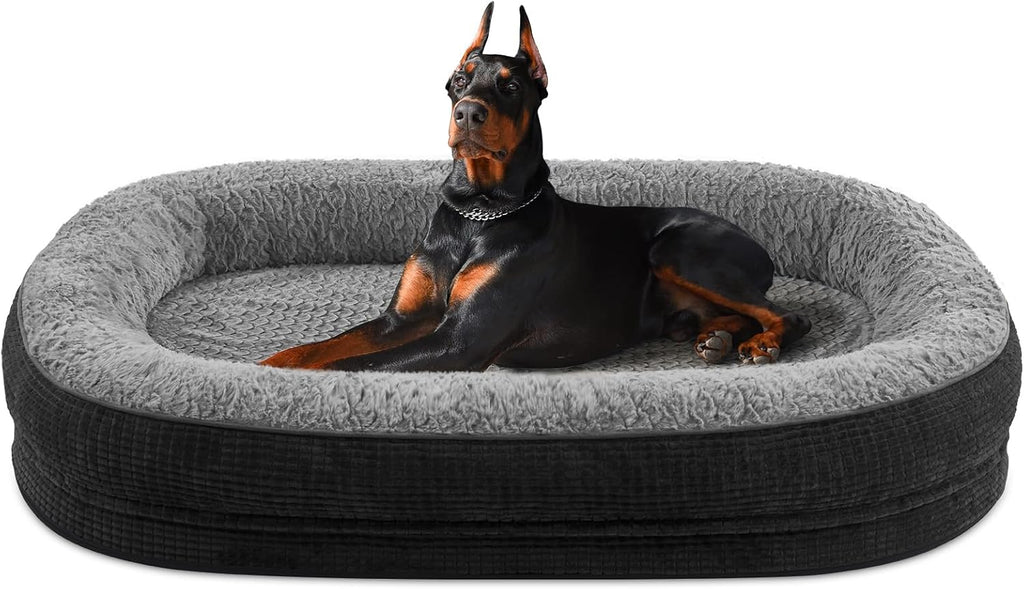 JOEJOY XXL Orthopedic Dog Bed for Large Dogs, 360° Oval Bolster, 48"