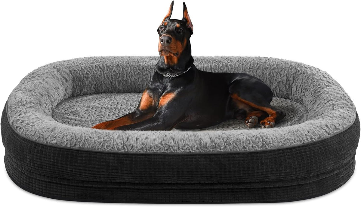 JOEJOY XXL Orthopedic Dog Bed for Large Dogs, 360° Oval Bolster, 48"