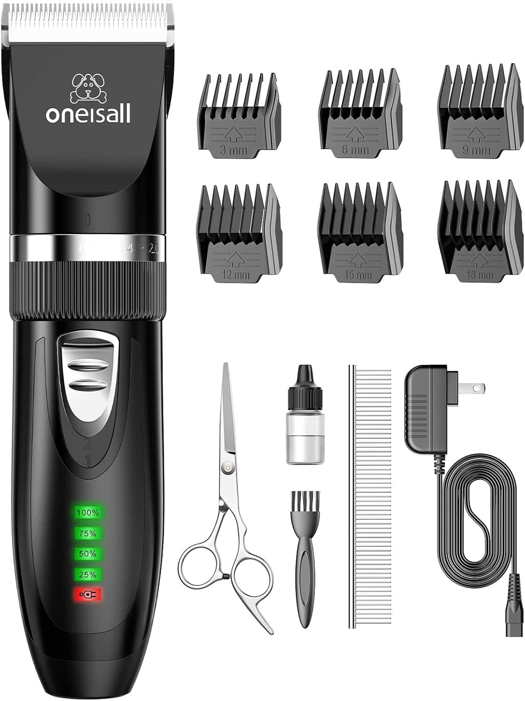 oneisall Quiet Cat Clippers for Matted & Long Hair 2-Speed Cat Grooming Kit