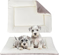 Dog Bed Mat, Crate Pad Reversible,Soft Kennel Washable Crate Mat (Cool and Warm),Pet Sleeping Mattress for Small Medium Dogs XB009 (36''x23'',Beige)