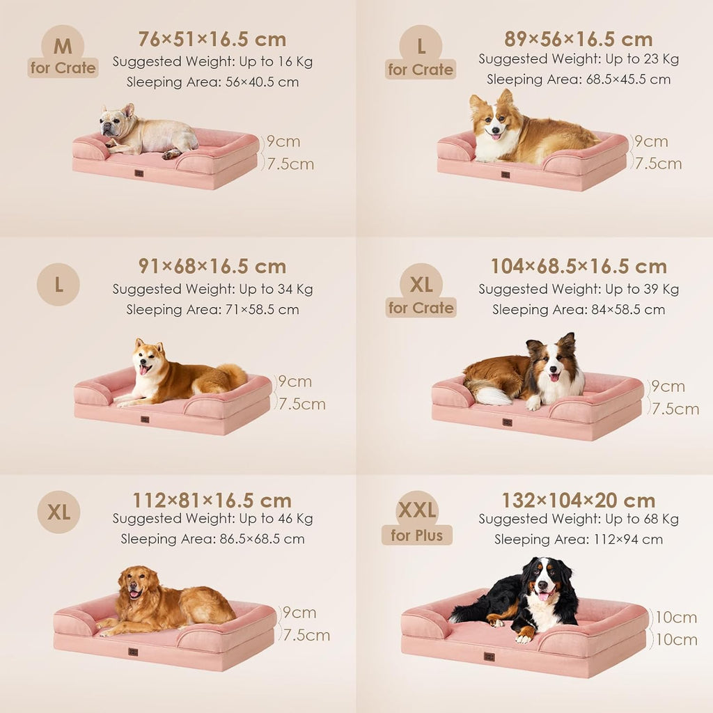 EHEYCIGA Orthopedic Extra Large Dog Bed, Waterproof Washable XL Pet Bed 44"