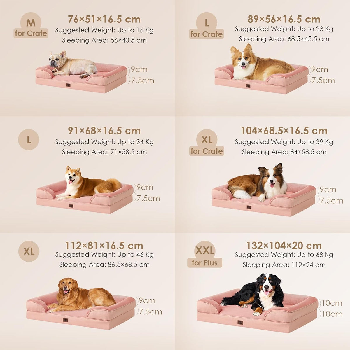 EHEYCIGA Orthopedic Extra Large Dog Bed, Waterproof Washable XL Pet Bed 44"