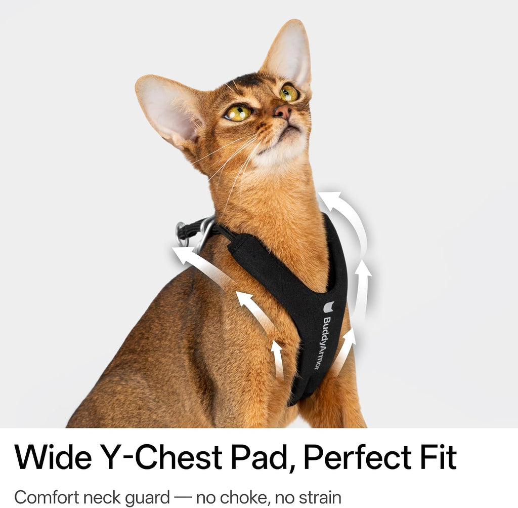 Escape Proof Cat Harness and Leash Set, Y Shape Cat Harness Adjustable Anti-Choke Soft Padded Vest Harness Hands Free Cat Rope Leash and Harness Set for Kitten Cats≤26lbs (Olive, M)