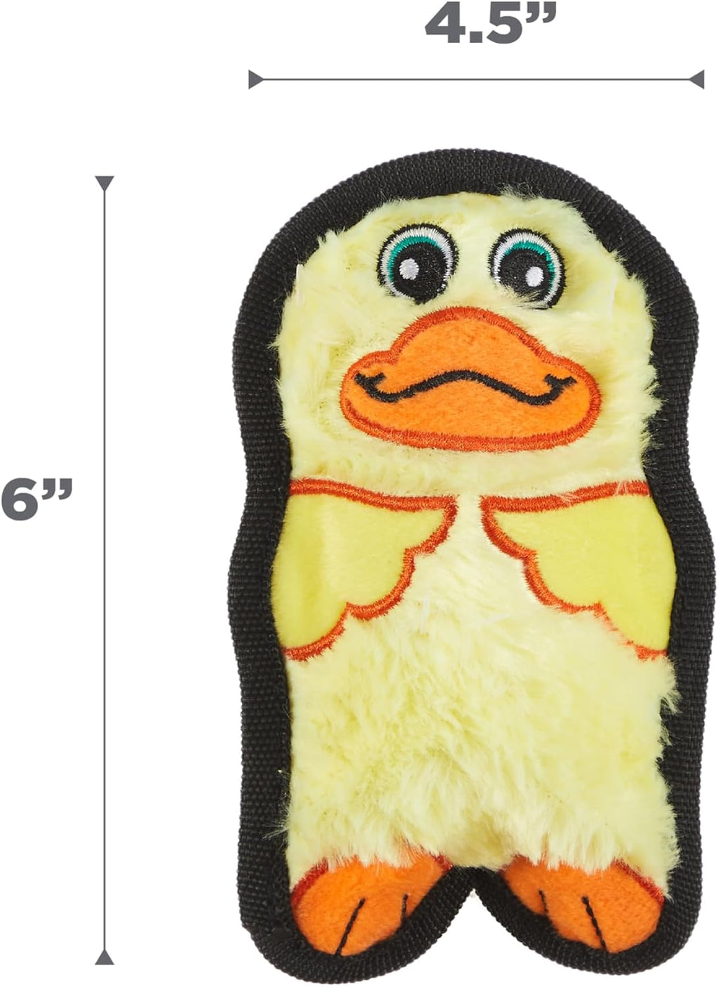 Outward Hound Durablez Minis Tough Chew Plush Squeaky Dog Toy, Duck, 6" | Durable for Rowdy Play, No Stuffing, Less Mess, Fetch & Toss, Jumbo Squeaker, Tough Chewers, Extra Small Dogs & Puppies