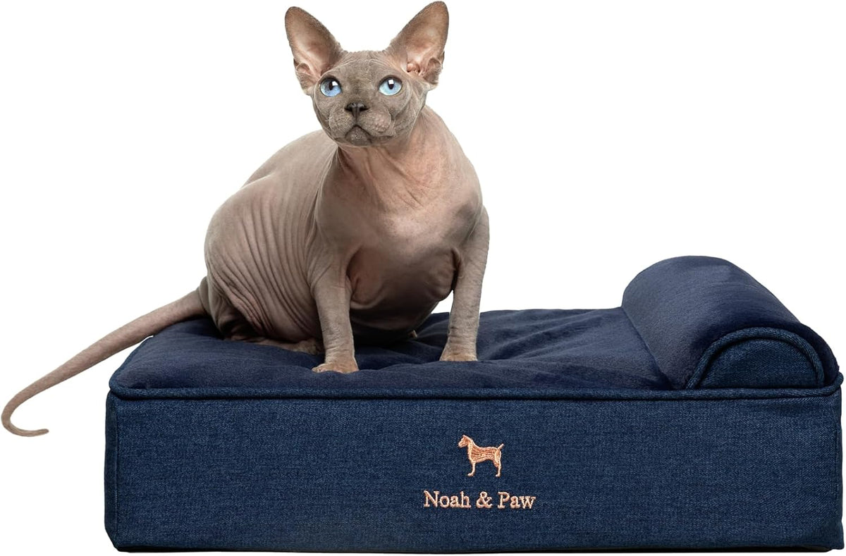 NOAH & PAW Small Cat & Dog Bed Orthopedic Cooling Memory Foam 20x15x6.5