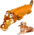 Jeefome Crocodile Dog Chew Toy for Small & Medium & Large Dogs | Clean Teeth, Tough Nylon and Natural Rubber for Boredom & Anxiety Relief（Orange）