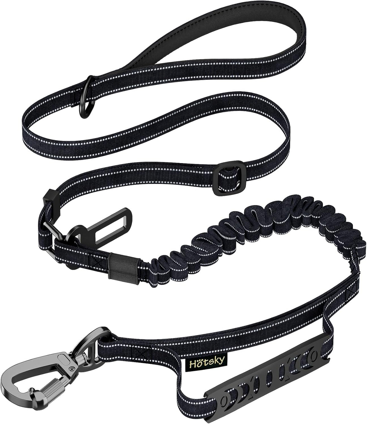 Hotsky Tactical Bungee No Pull Strong Dog Leash,Reflective Black,4-6FT