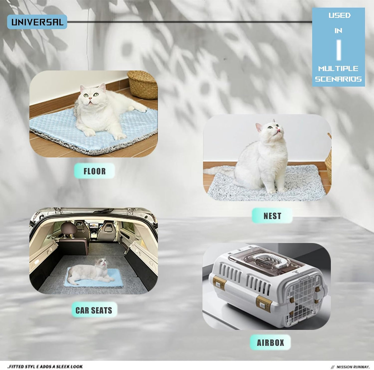 2-in-1 Cat Cooling Mat & Self Warming Pet Bed-18 * 24in, All Season