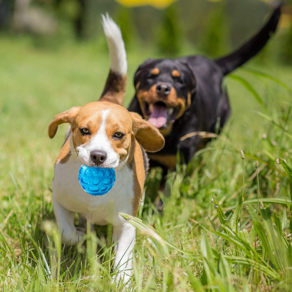 3'' Squeaky Dog Toy Balls for Lagre Medium Breed, Indestructible Dog Balls for Playing, Fetching & Retrieving, Durable Aggressive Chewers, 2 PCS Green