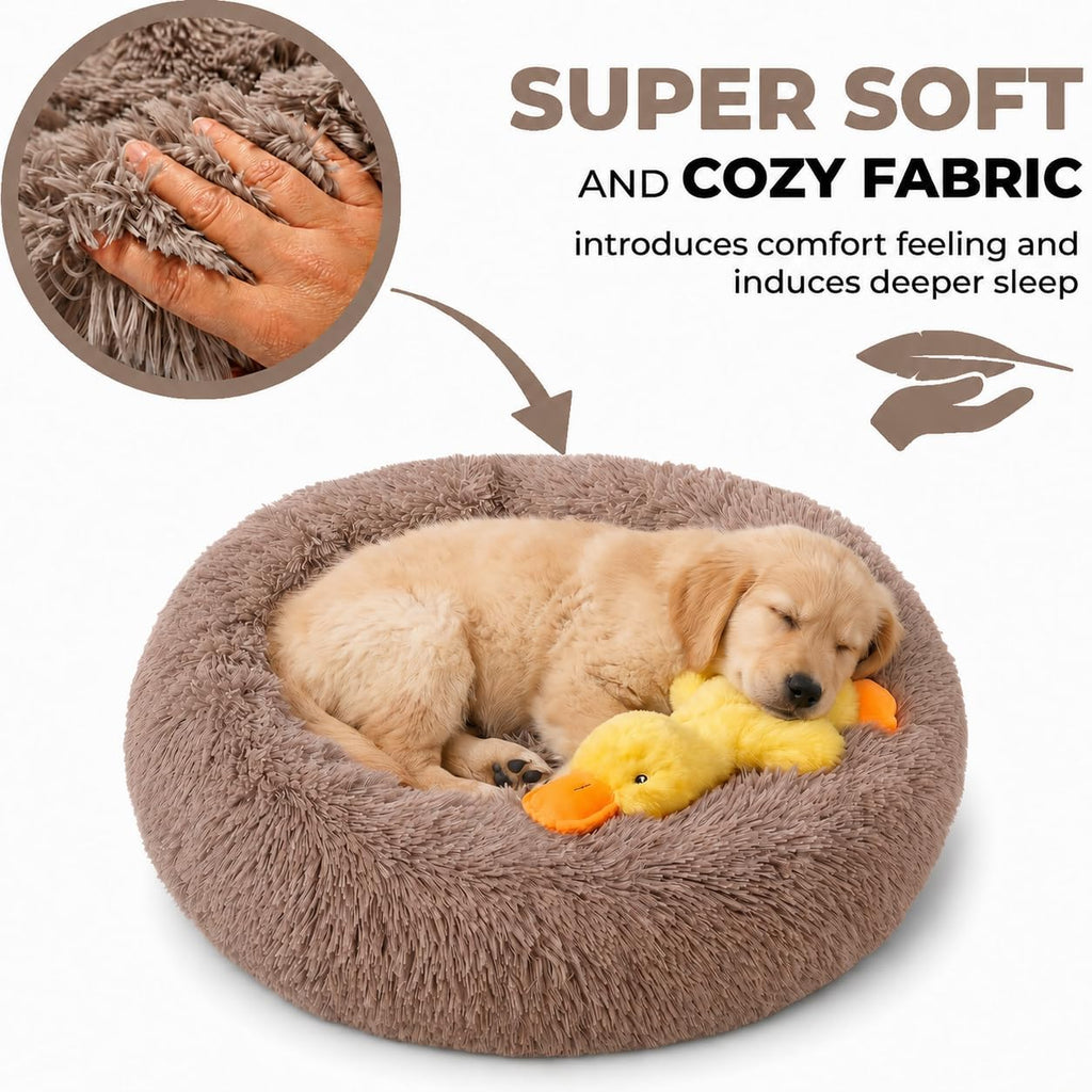 Whiskers & Friends Puppy Bed Washable, Calming Donut Dog Beds Small Dogs