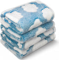 Tatuo 4 Pcs Fleece Dog Blankets for Puppy Cat, Sky Blue, 24 x 16 in, Cloud