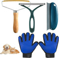 Pet Hair Remover Tool 5-Pack, Dog Cat Hair Remover with 1Pair Pet Grooming Gloves, Lint Shaver Cleaner Pro, Portable Carpet Scraper for Carpets, Clothes, Car Mats, Couch, Pet Bed