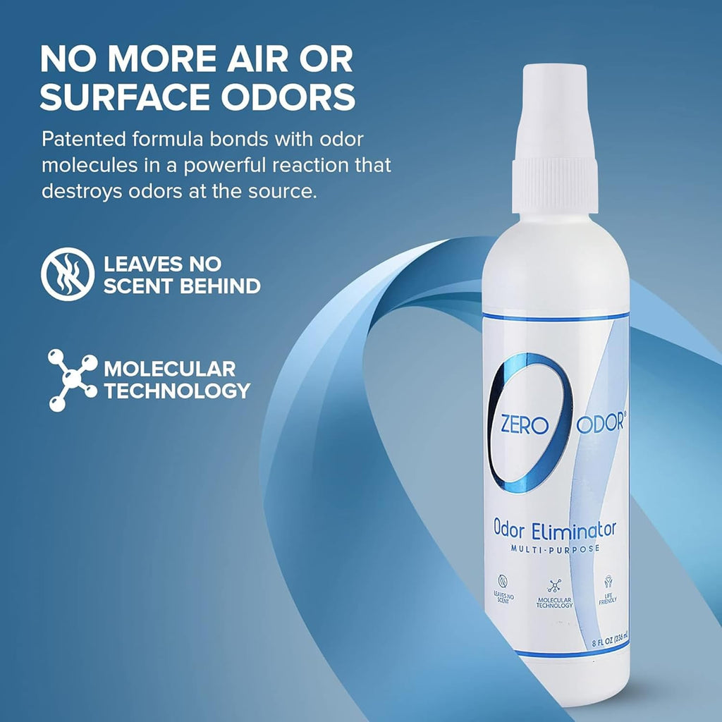 Zero Odor Multi-Purpose Odor Eliminator, Car & Room Air Freshener, 8 oz