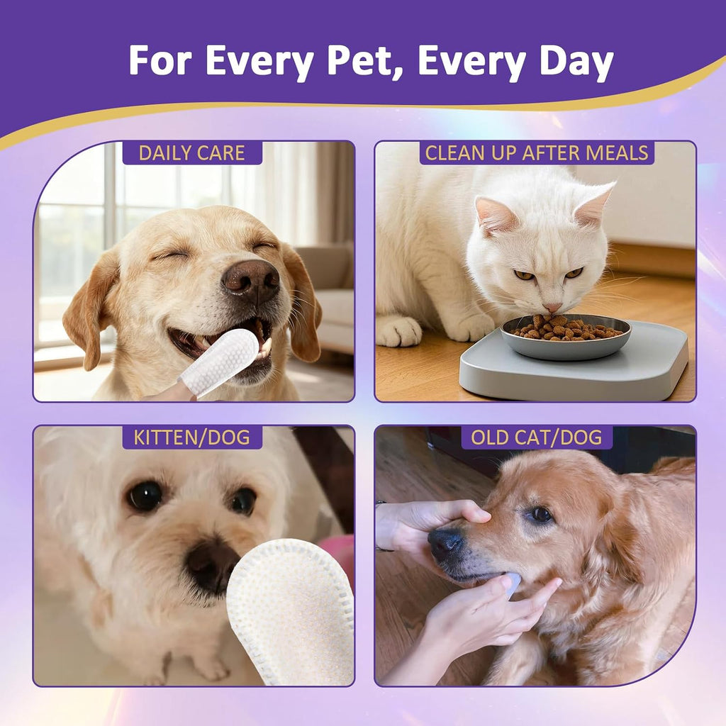 Probiotic Pet Dental Finger Wipes, Daily Oral Care, 50 Count