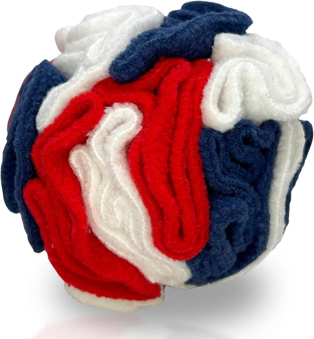 Glory To Dog Puppy/Small Breed Snuffle Ball Toy Celebration Red White Blue