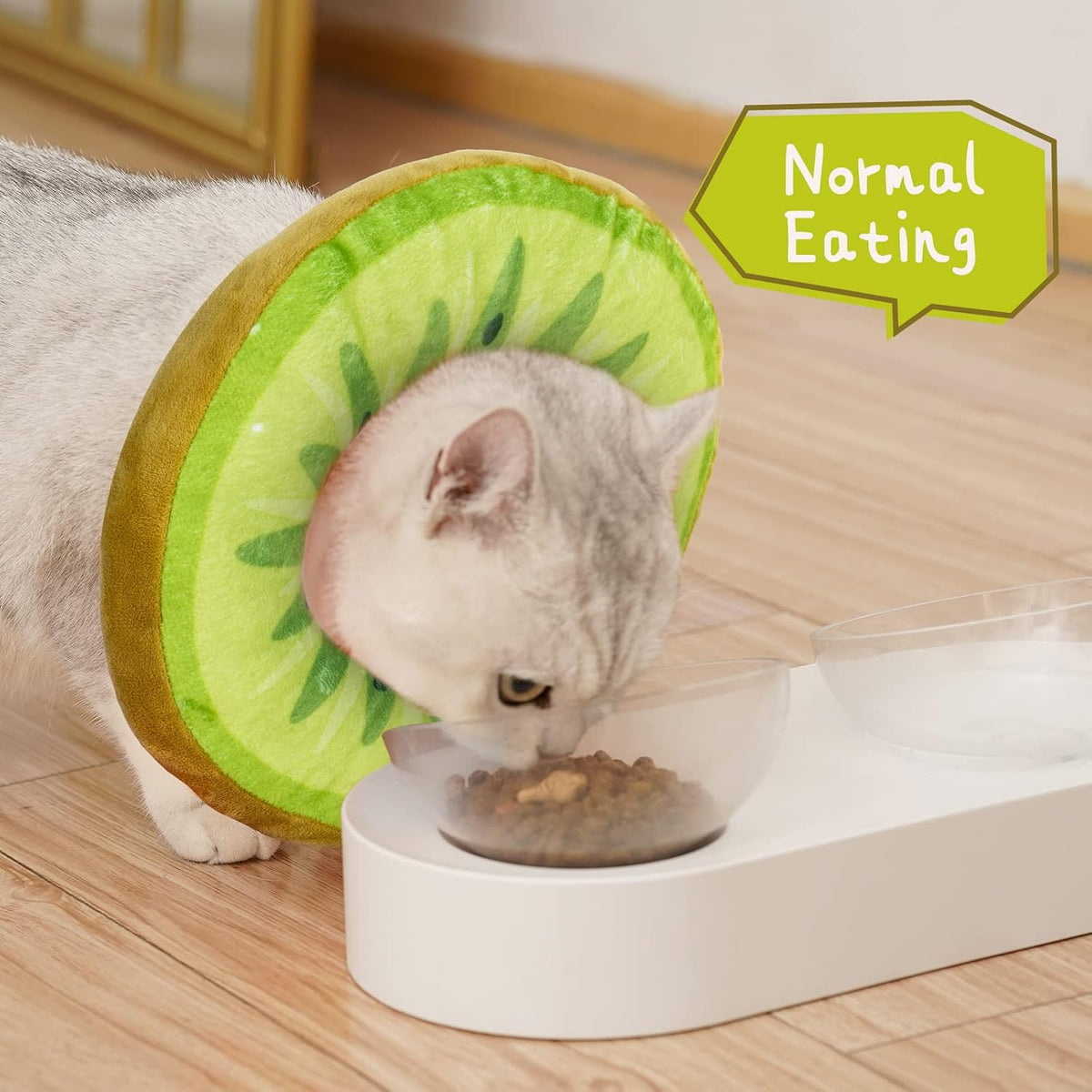 ANWA Adjustable Cat Cone Collar Soft, Cute Cat Donut Collar After Surgery