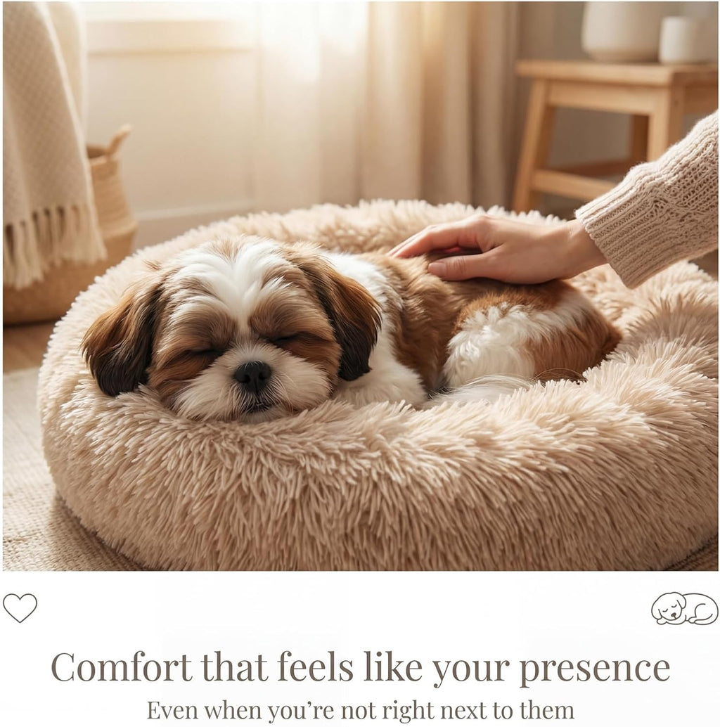 nononfish Dog Bed for Small Dogs,Calming Donut Plush Pet Bed