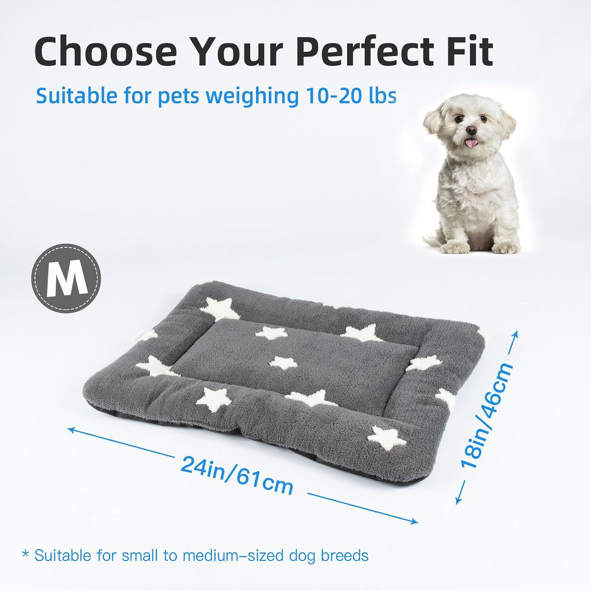 Mora Pets Dog Crate Pad Washable Cat Dog Bed for Crate Flat Pet Kennel Mat