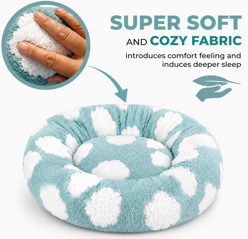 Whiskers & Friends Cat Beds for Indoor Cats & Small Dog, Fluffy Cat Bed