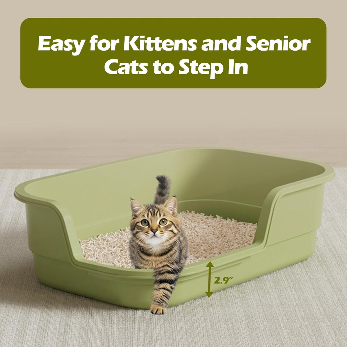 Extra Large Cat Litter Box with High Sides,Cats Boxes for Indoor Cats,Cat Litter Pan for Kitty,Litter Box with Low Entry,Easy to Clean,Anti-Splashing,23.6" x15.7" x5.9" (White)