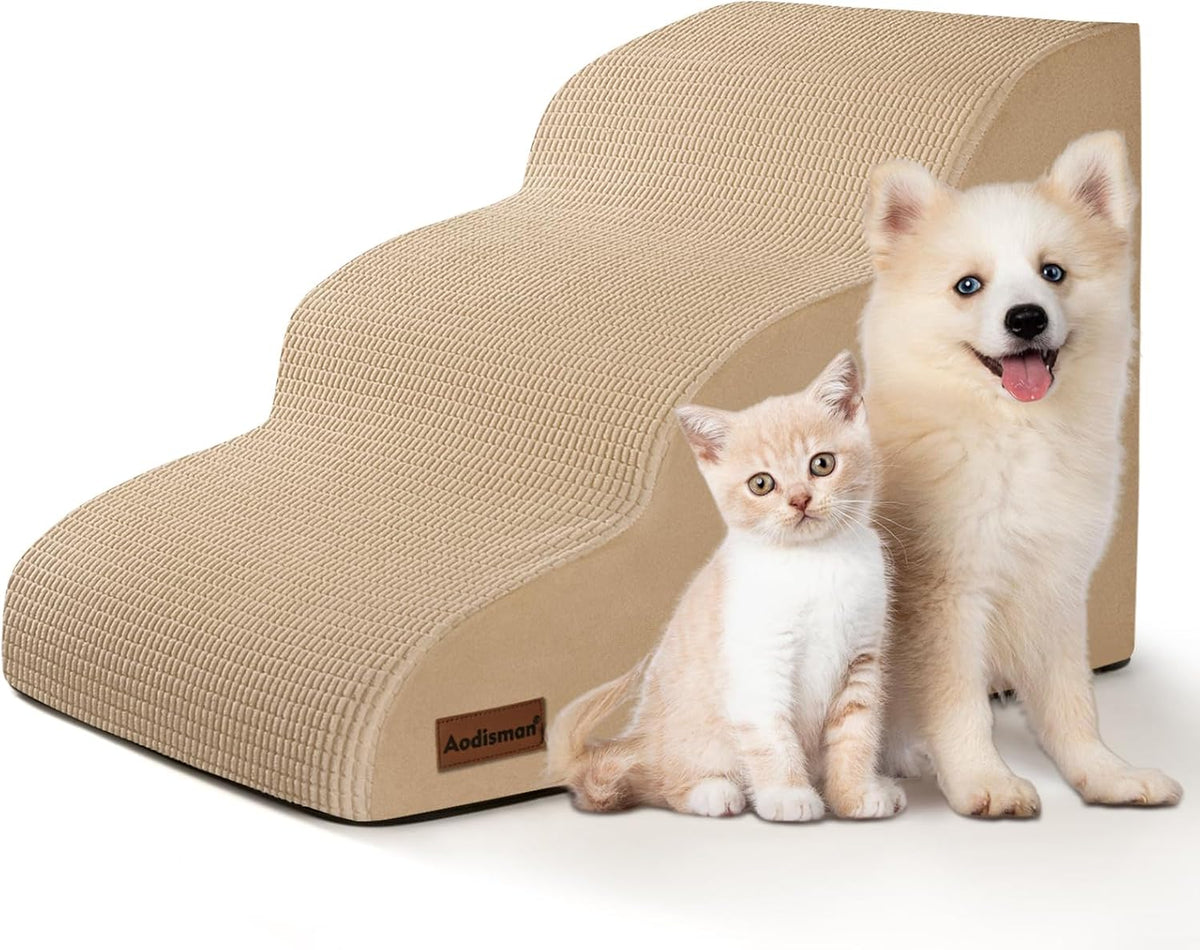 Aodisman Dog Stairs for Small Dogs and Cats,3-Step Pet Ramp for Couch,Chair