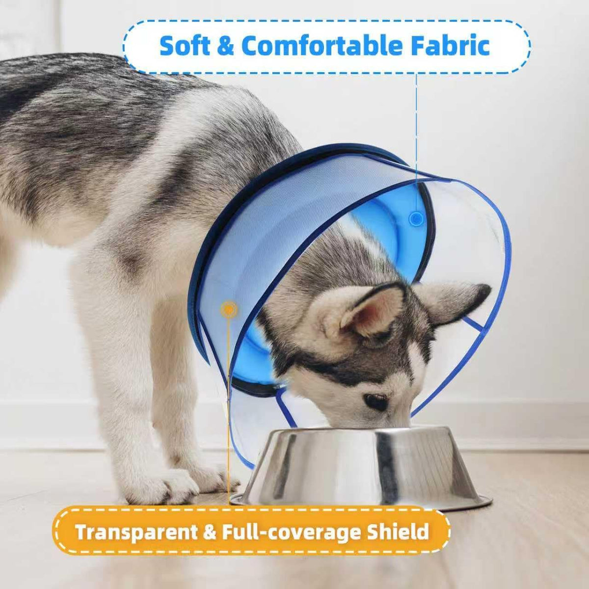 Inflatable Dog Cone Collar,Soft Elizabethan Anti-Lick Pet Recovery Collar