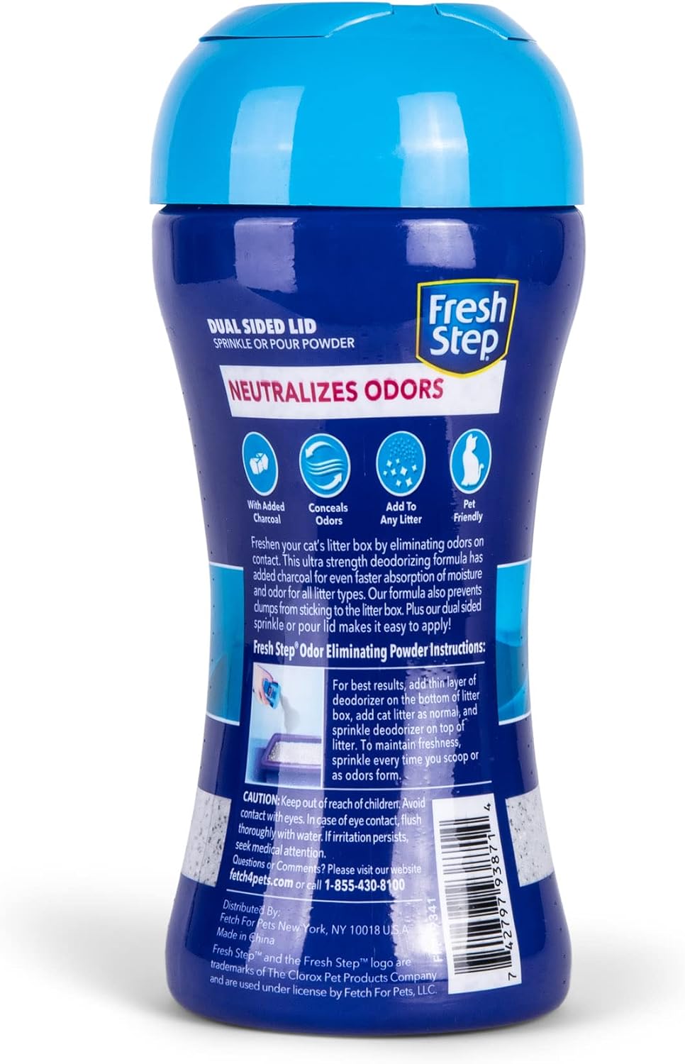 Fresh Step Charcoal Odor Eliminating Cat Litter Box Powder, 15 Oz, 6-Pack