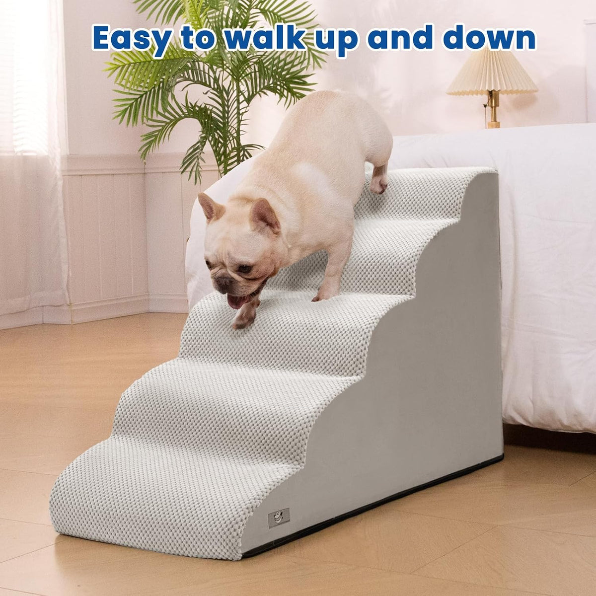 Dog Stairs for High Beds 22.4" H,5-Step Pet Ramp for Small & Medium Dogs