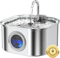 Stainless Steel Cat Water Fountain - 3.2L/108oz Cat Drinking Fountain