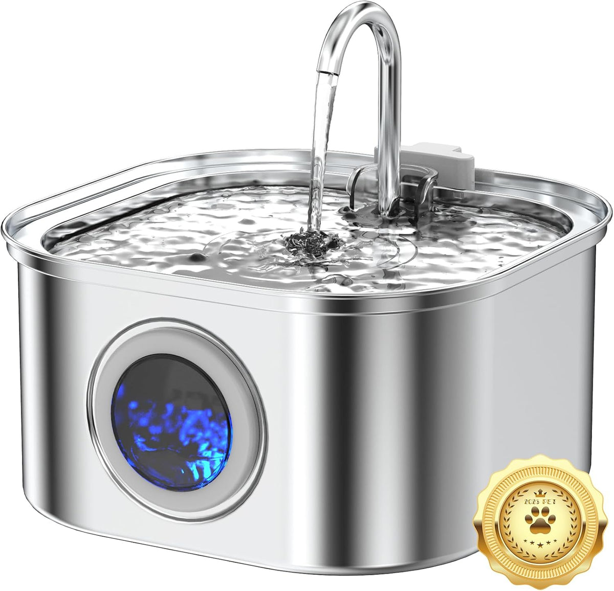 Stainless Steel Cat Water Fountain - 3.2L/108oz Cat Drinking Fountain