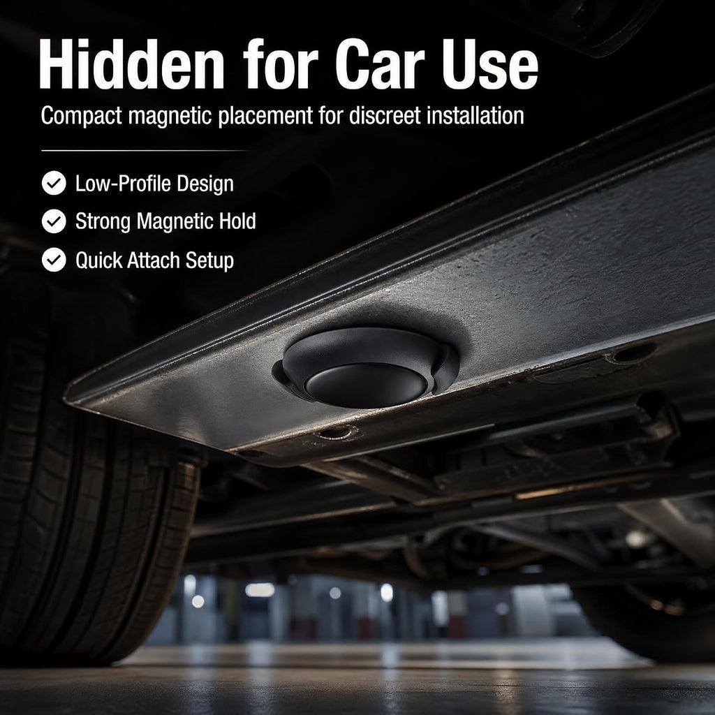 GPS Tracker for Vehicles – No SIM Required, Hidden Magnetic Car Tracker, Real-Time GPS Tracking for Kids, Car, Pets, No Monthly Fee, Works with Apple Find My, 2026 Upgraded (Black)