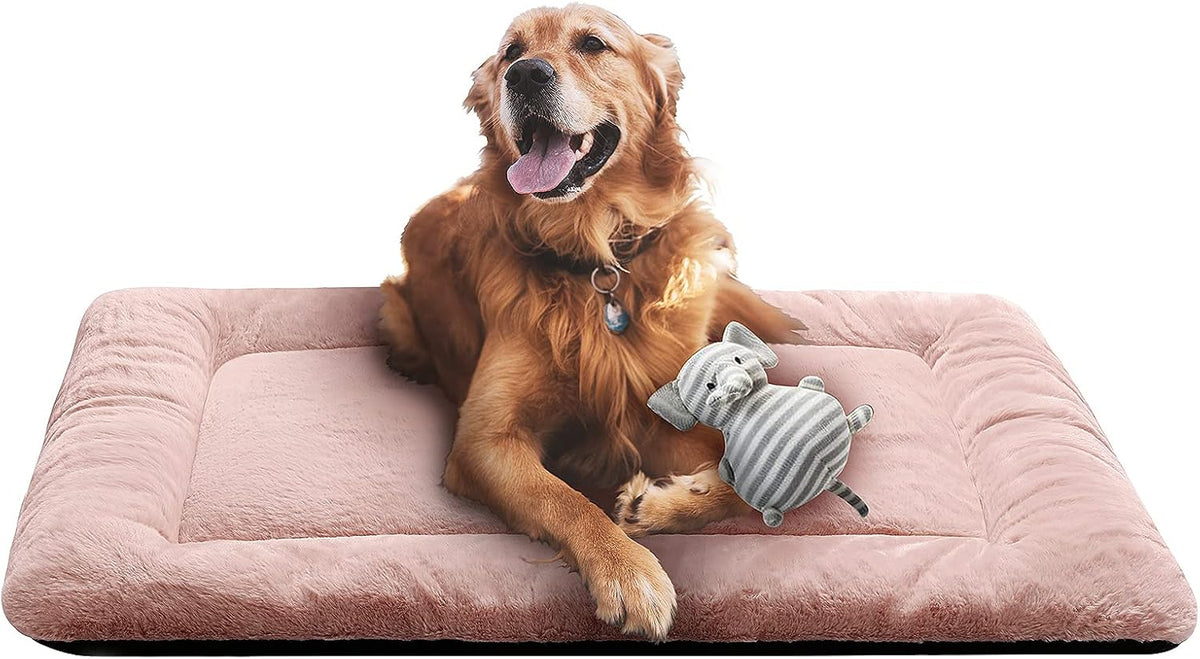 Dog Crate Pad Washable Dog Bed for Crate Large Cozy Mat 42-Inch Pink