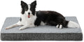 JOEJOY Orthopedic Dog Bed for Large Dogs, Washable Dog Crate Bed Large Sized with Removable Cover, Egg Memory Foam Big Pet Beds, Light Grey, 35"x22"