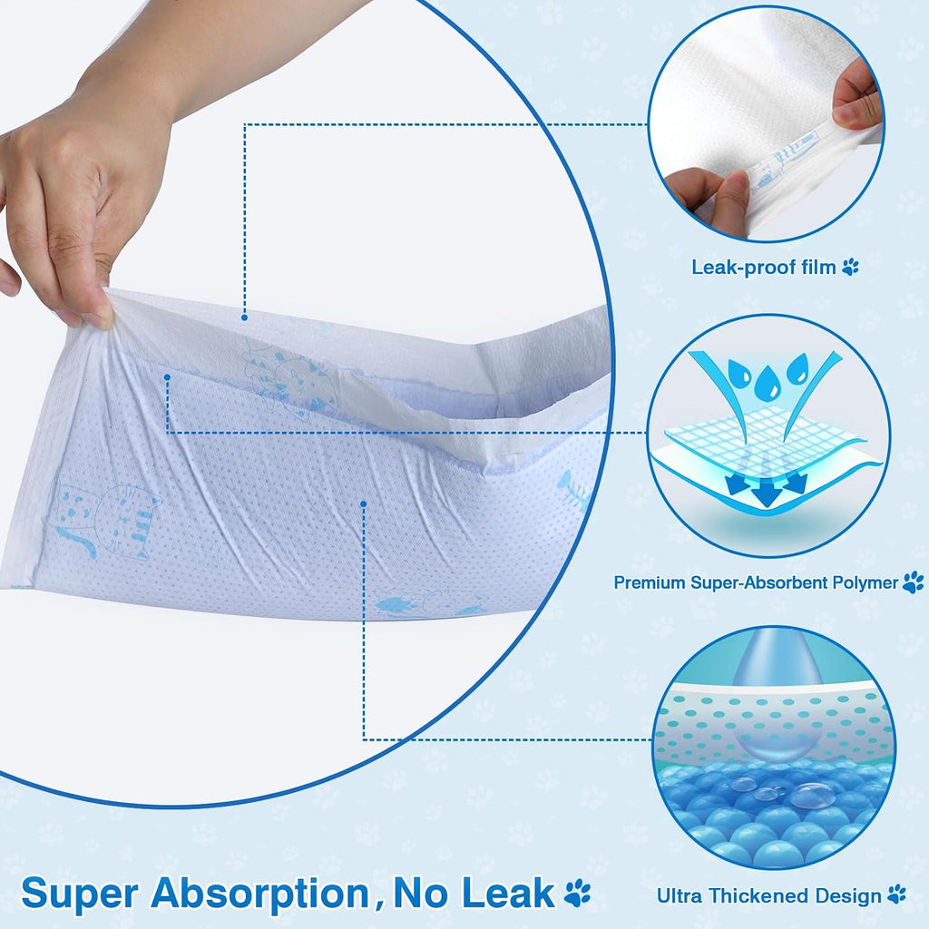 Cat Litter Pads Superior Absorbent 25 Count Scent Generic Refill Compatible with Tidy Cat Breeze Litter System 16.9x11.4 Inch Enhanced Odor Control