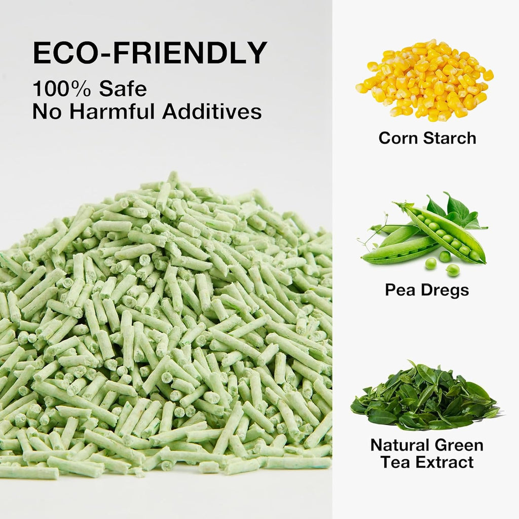 Green Tea Tofu Cat Litter, Fresh Scent, Low Dust, Fast Clumping, 22.4 lb