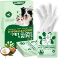 Pet Cleaning Glove Wipes for Dogs & Cats, 6 Pcs