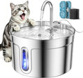 Stainless Steel Cat Water Fountain - 74oz/2.2L Ultra-Silent