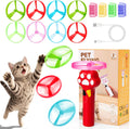 BABORUI Cat Toy Disc Launcher, Rechargeable Interactive Cat Fetch Toy Launcher with 8 Flying Discs, Flying Enrichment Toys for Indoor Bored Kittens & Adult Cats (Red)