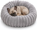 Calming Dog Bed Medium Size Dog Donut Washable Pet Bed, 31.5” Grey