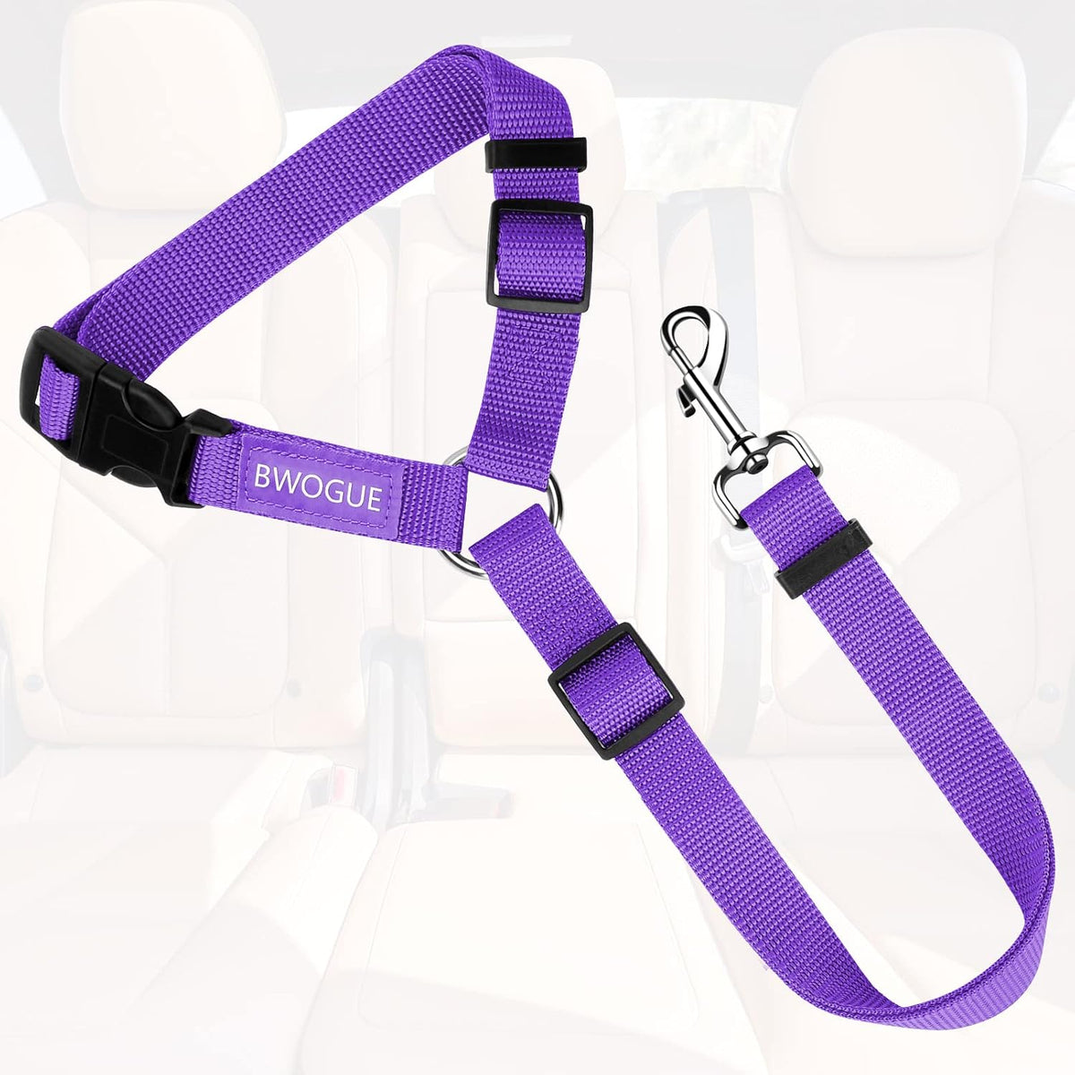 BWOGUE Dog Seat Belt for Car, Headrest Restraint Safety Lead, 1 Pack