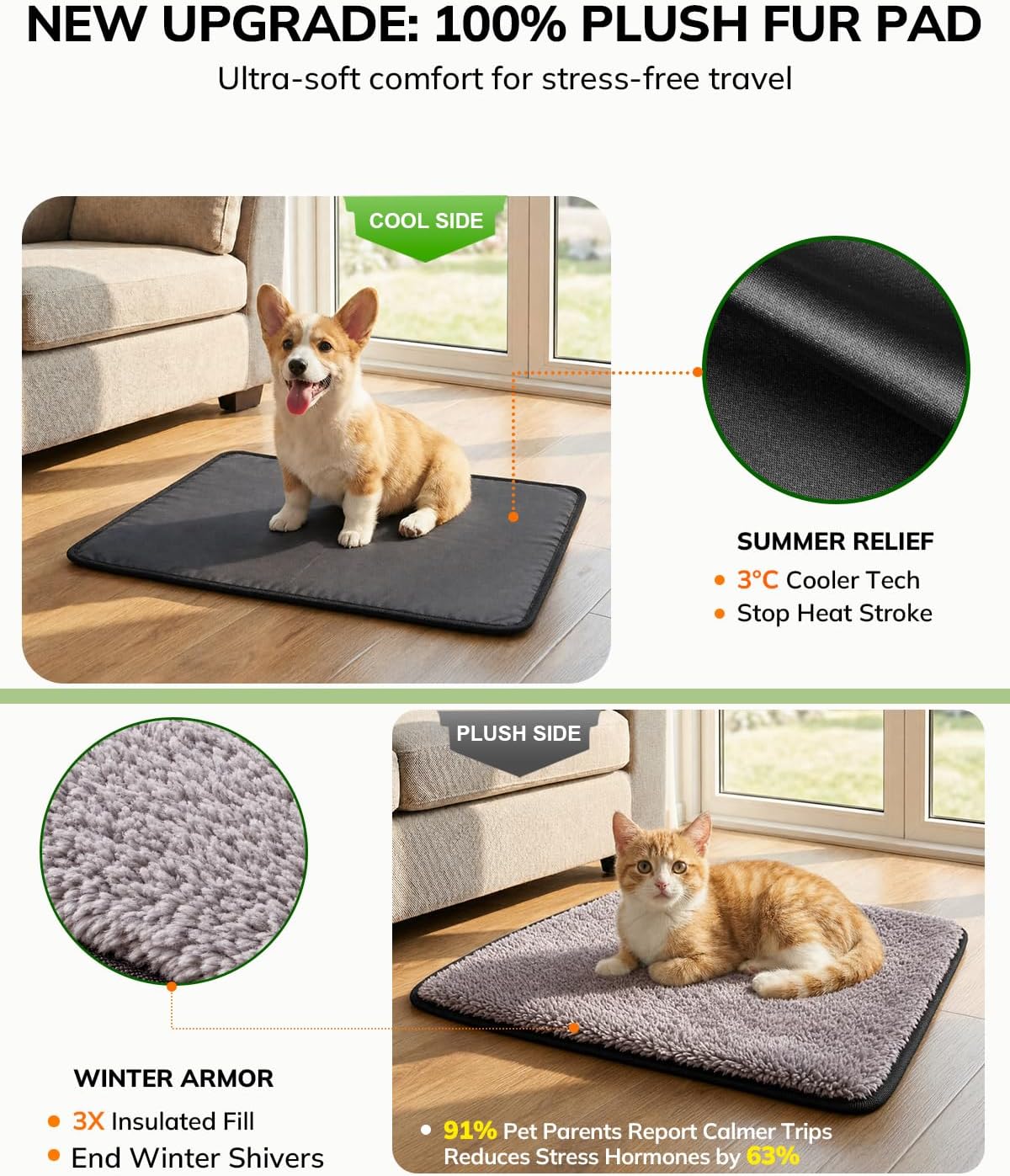 Morpilot Airline Approved Cat Carrier for Pets up to 15lbs,16.5" x11" x11"