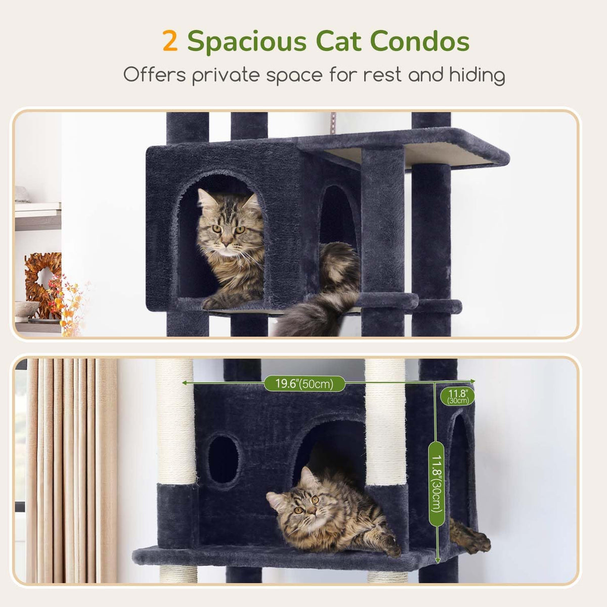Globlazer Cat Tree for Large Adult Cats, Heavy Duty Indoor Cat Tower, F74B